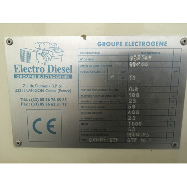 LOMBARDINI LDW1204/B2 GENERATOR 16 KVA USED-43676214