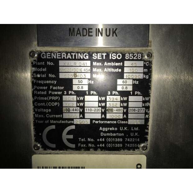 SCANIA DC16.43A GENERATOR 344KVA USED-43676218