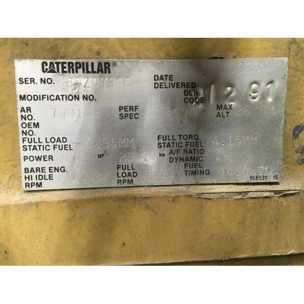 CATERPILLAR 3306B GENERATOR 225KVA USED-43676324