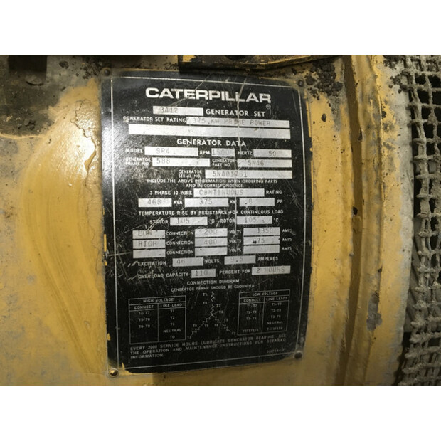 CATERPILLAR 3412 38S GENERATOR 468 KVA USED-43676340