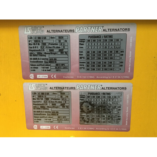 VOLVO PENTA TAD1230G GENERATOR 400KVA USED-43676484