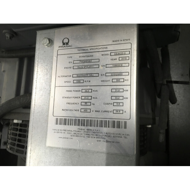 DEUTZ BF4L2011 GENERATOR 40KVA NEW-43676571