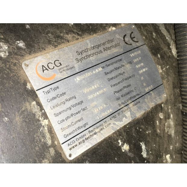 MTU 12V1600G10F GENERATOR 700KVA USED-43676586