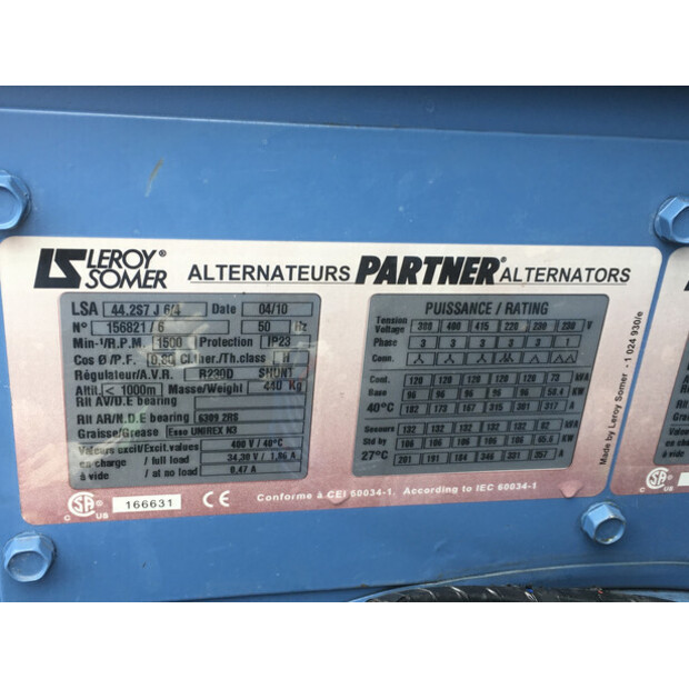 JOHN DEERE 6068TF220 GENERATOR 120 KVA USED-43676629