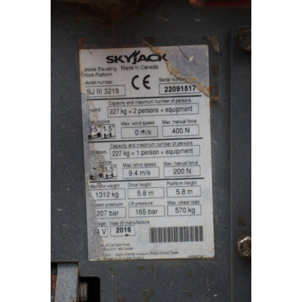 2016 SkyJack SJ3219-43691026