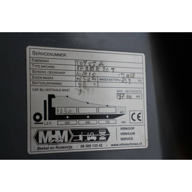 2018 تويوتا 8FBMK20T-43691937