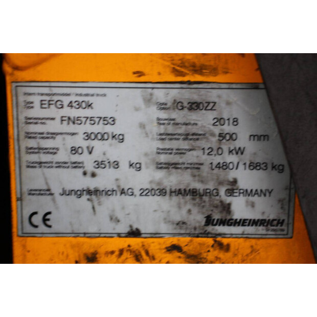 2018 Jungheinrich EFG 430K-43692025