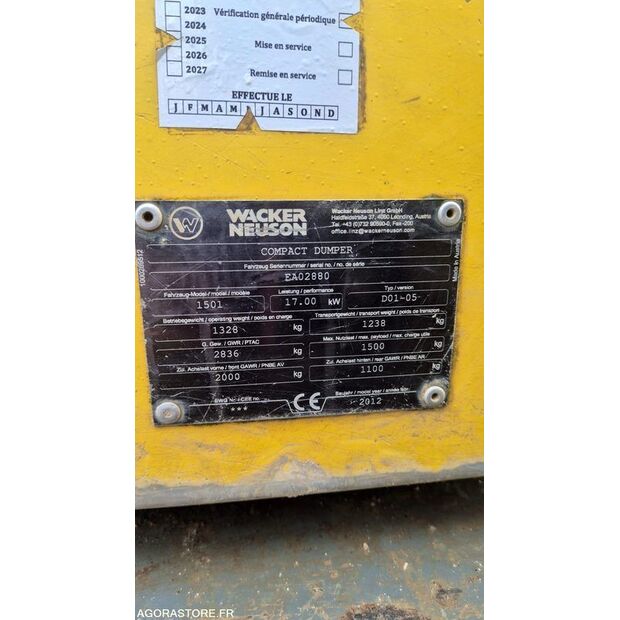 2012 WACKER NEUSON 1501-43751358