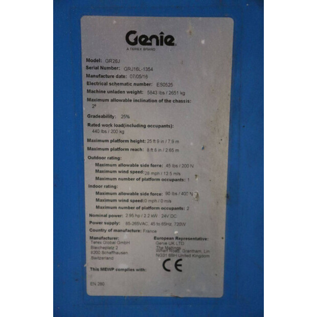 2016 Genie GR26J-43757787