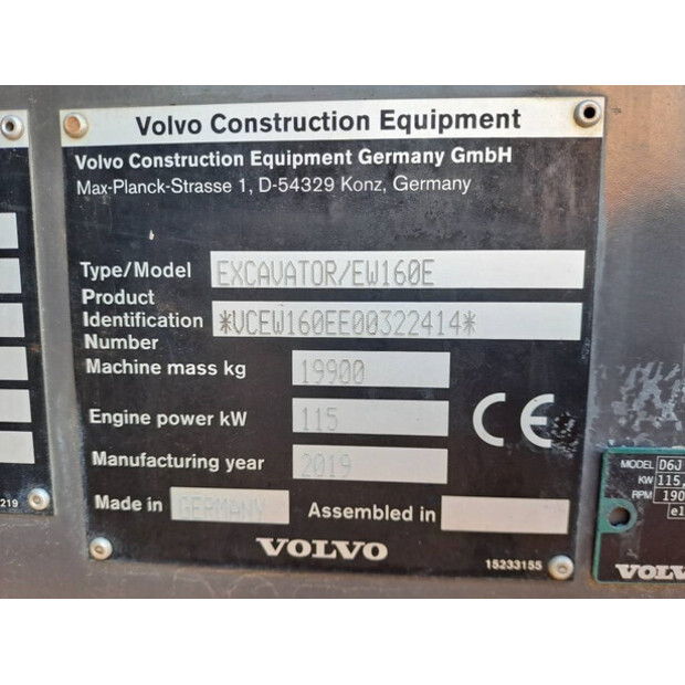2019 Volvo EW160E-43780397