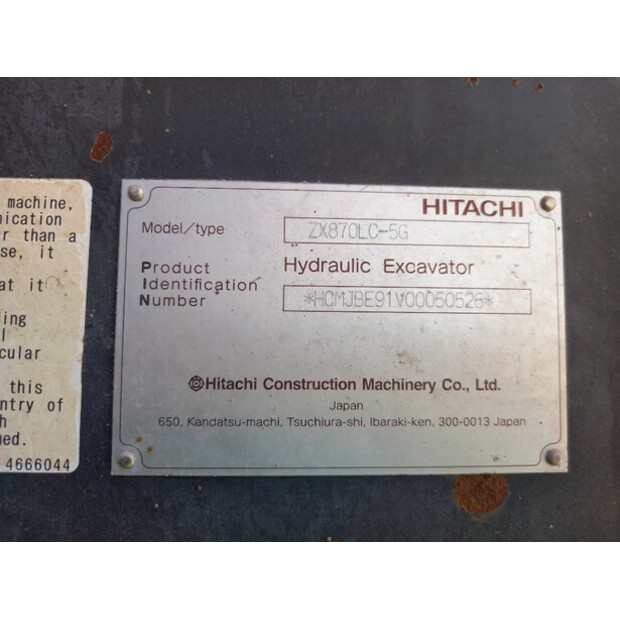 2018 Hitachi ZX870-5G LR-43781582