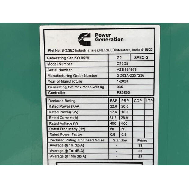 2023 CUMMINS C22D5-43826014