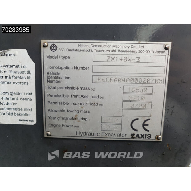 2010 Hitachi ZX140W-3-43829397