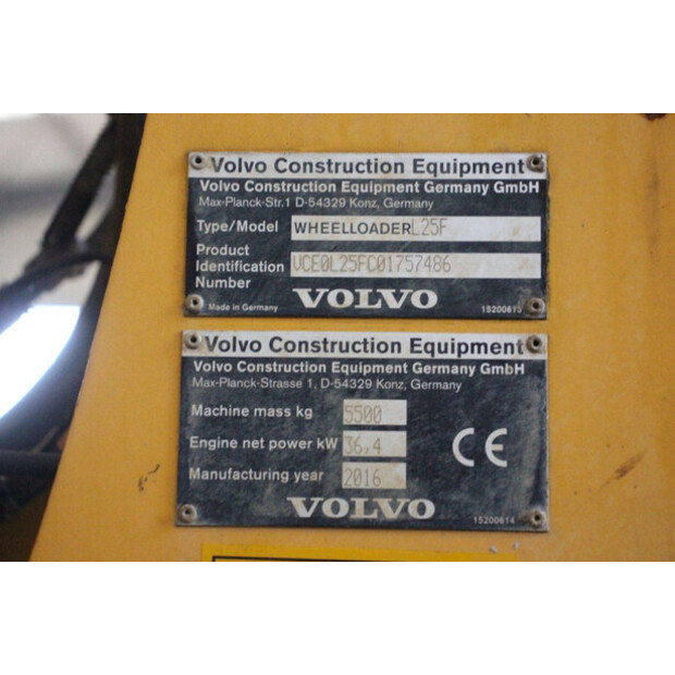 2016 Volvo L25F-43830129