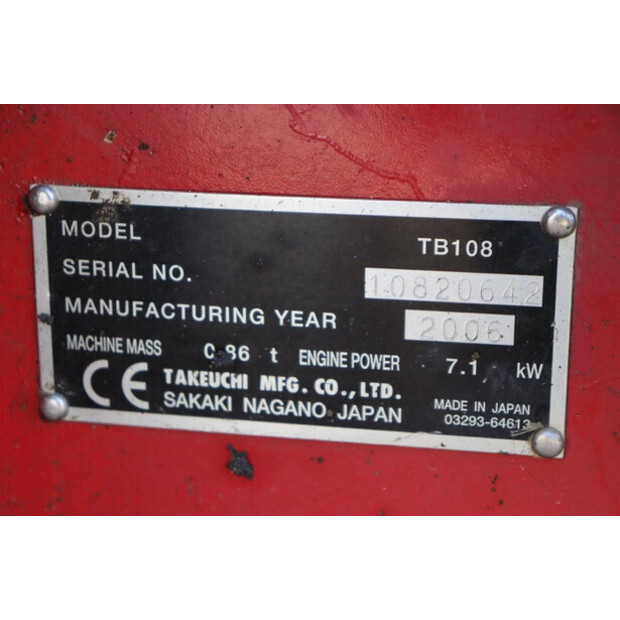 2006 TAKEUCHI TB108-43832654