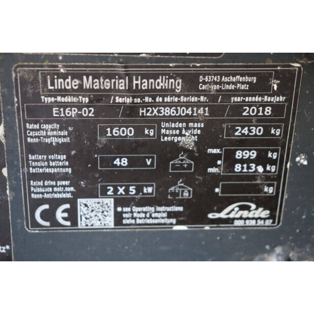 2018 Linde E16P-02-43833181
