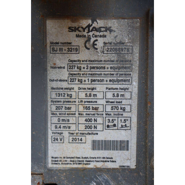 2014 SkyJack SJ 3219-43833545