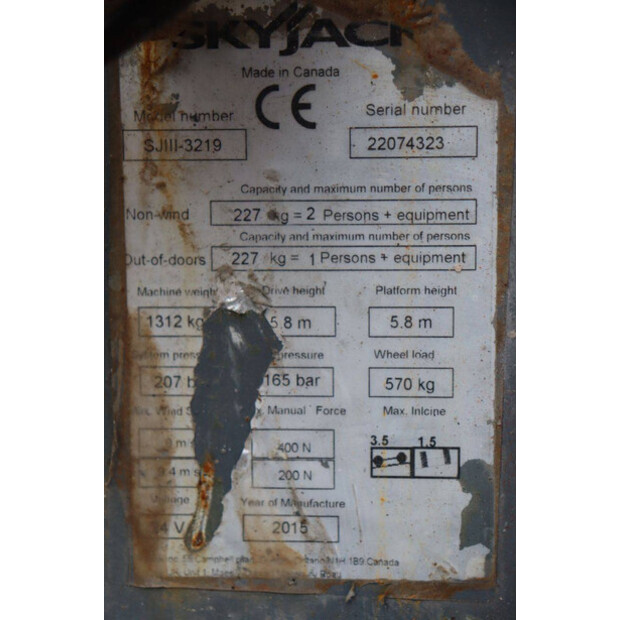 2015 SkyJack SJ 3219-43833568