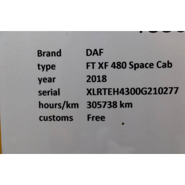 2018 DAF FT XF 480-43834102
