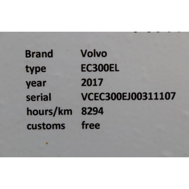2017 فولفو EC300EL-43834473