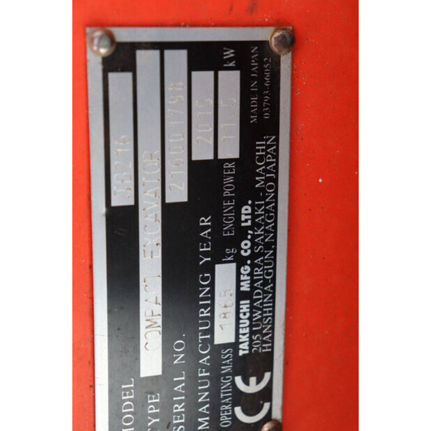 2015 TAKEUCHI TB216-43836569