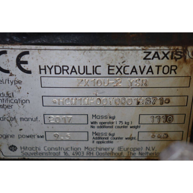 2017 Hitachi ZX10U-2 YSR-43836619