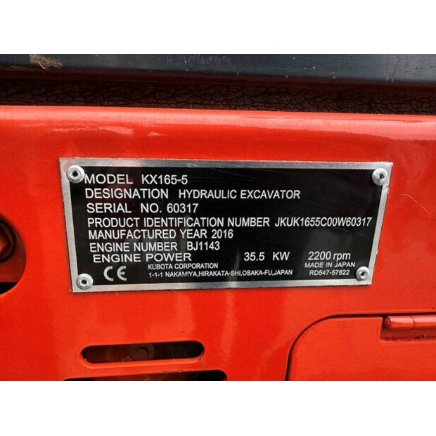 2016 KUBOTA KX165-5-43837347