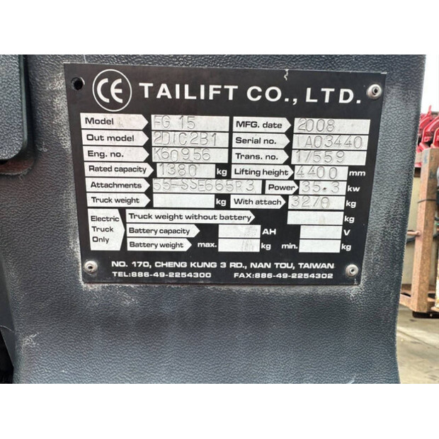 2008 TAILIFT FG15-43837487