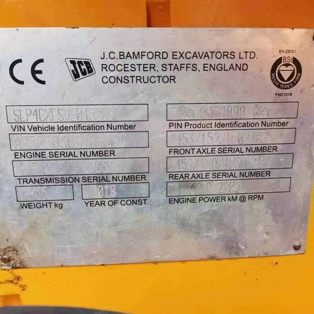 2018 JCB 4CX-43894004