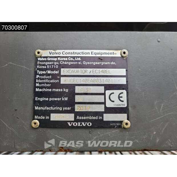 2019 Volvo EC140EL-43898618