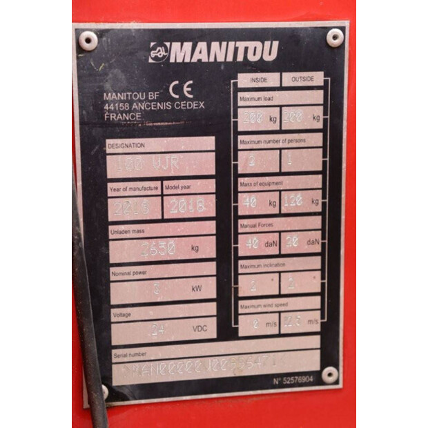 2018 Manitou 100VJR-43915390