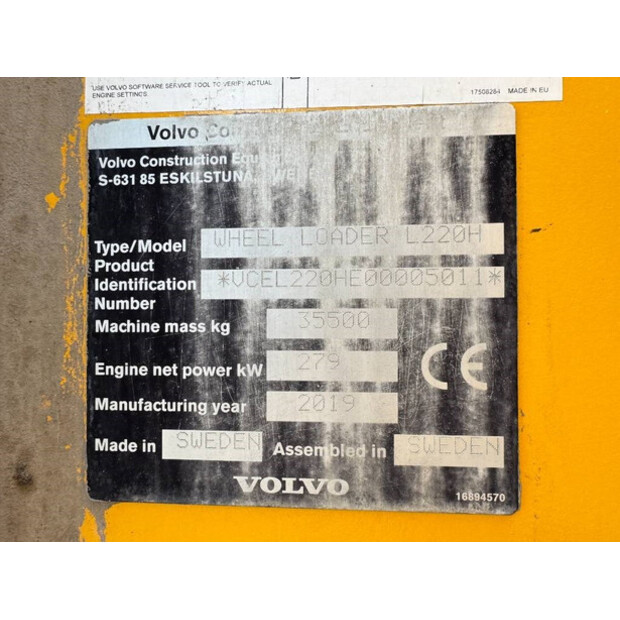 2019 Volvo L220H-43918999