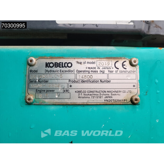 2019 KOBELCO SK140SRLC-5-43919186