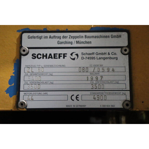 1997 SCHAEFF ZL 80-43935862