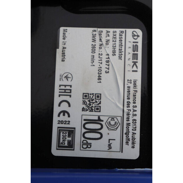 2022 Iseki SXE213-43941022