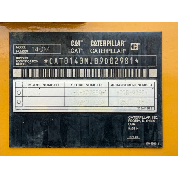 2011 Caterpillar 140M-43944675