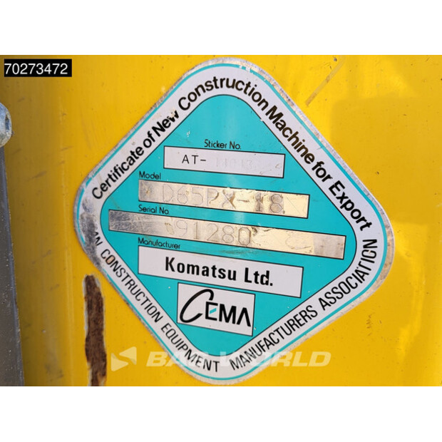 2018 Komatsu D65PX-18-43945806