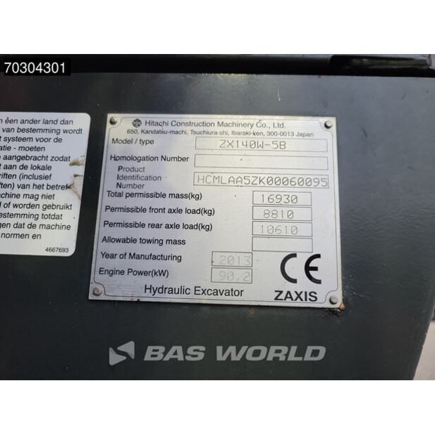 2013 Hitachi ZX140W-5-43968088