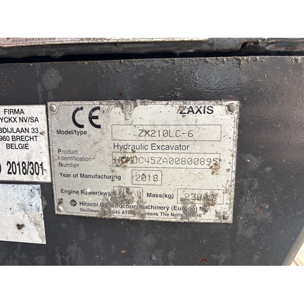 2018 هيتاشى ZX210LC-6-44012505