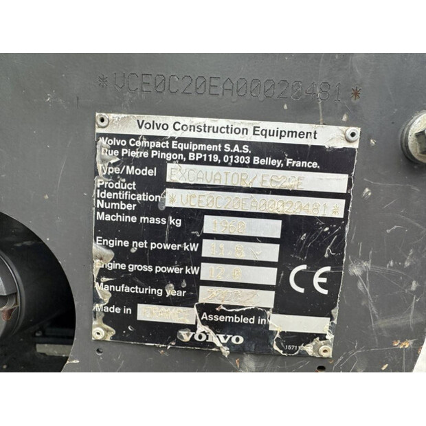 2020 Volvo EC20E-44019470