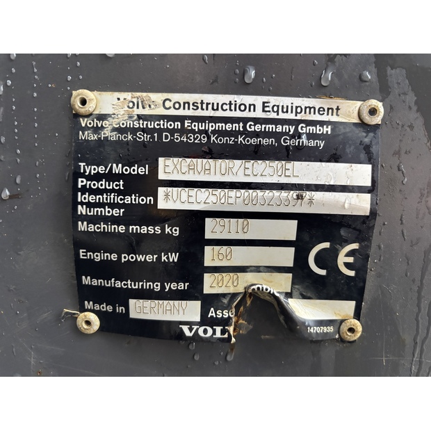 2020 فولفو EC250EL-44053934