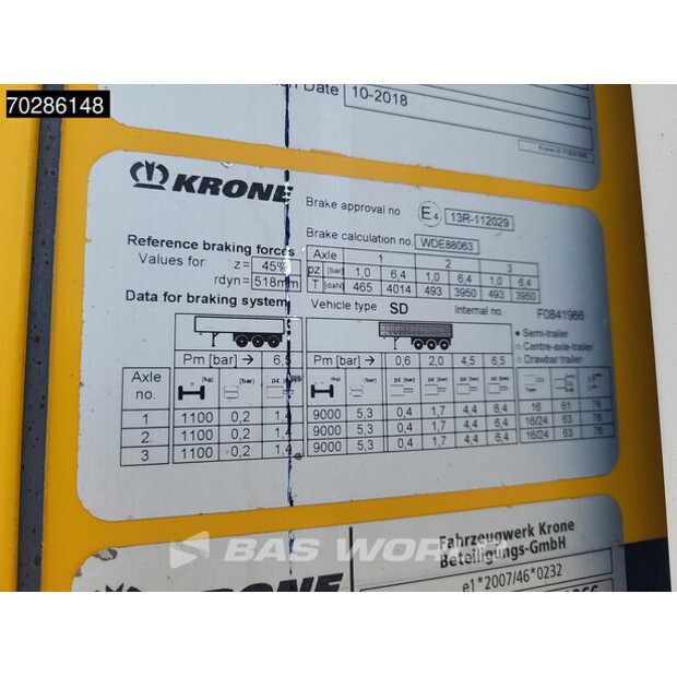 2018 Krone Thermo King SLXi 300-44064397