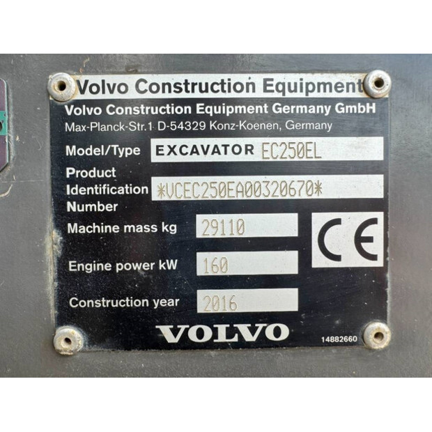 2016 Volvo EC250EL-44067620