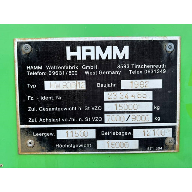 1992 HAMM HW90B/12-44067871
