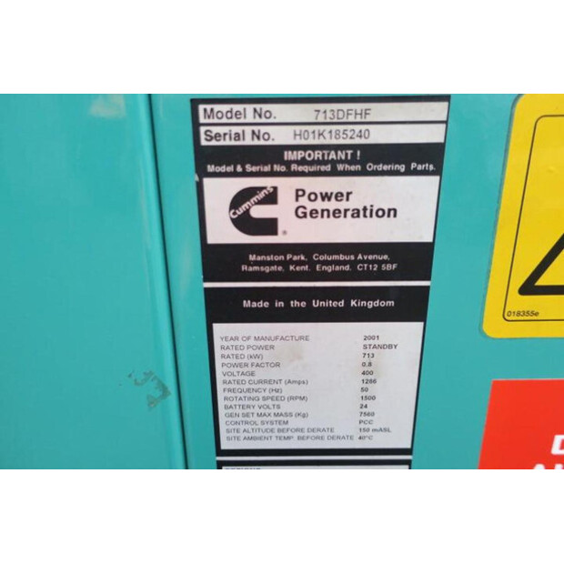 2001 CUMMINS QST30-G7-44069557