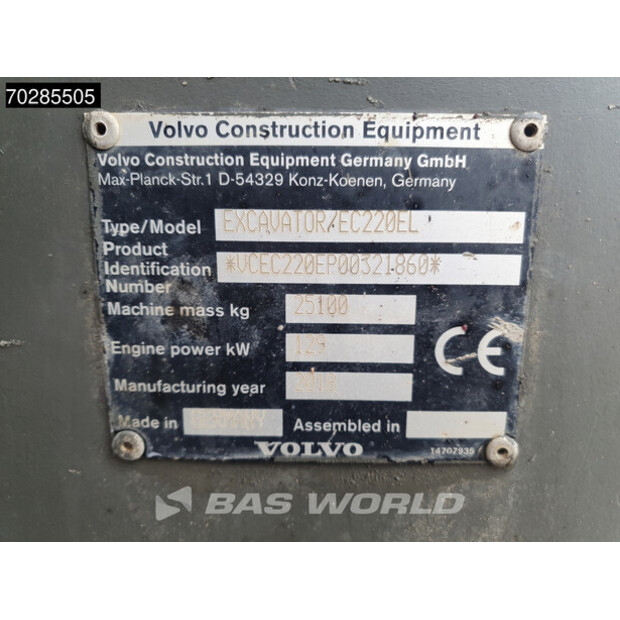 2018 Volvo EC220EL-44070424
