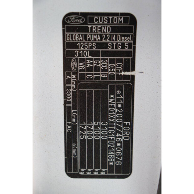 2016 Ford TRANSIT CUSTOM-44070808