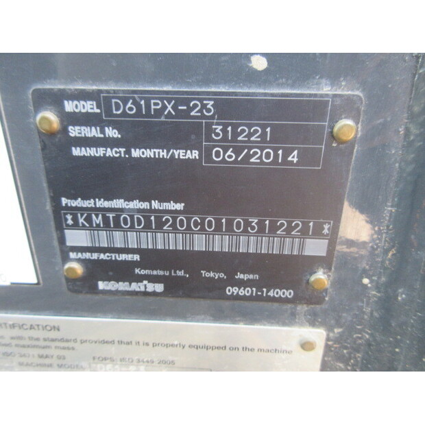 2014 Komatsu D61PX-23-44091401