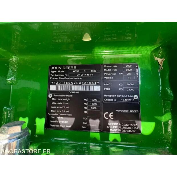 2020 JOHN DEERE T660i-44114593