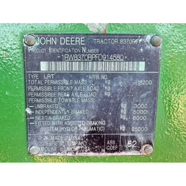 2015 JOHN DEERE 8370RT-44118939
